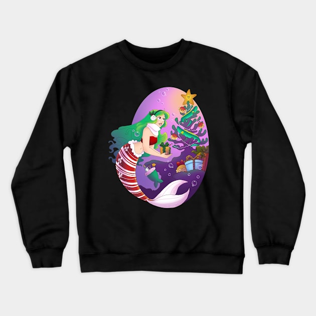 Mermaid Christmas Crewneck Sweatshirt by Redheadkls